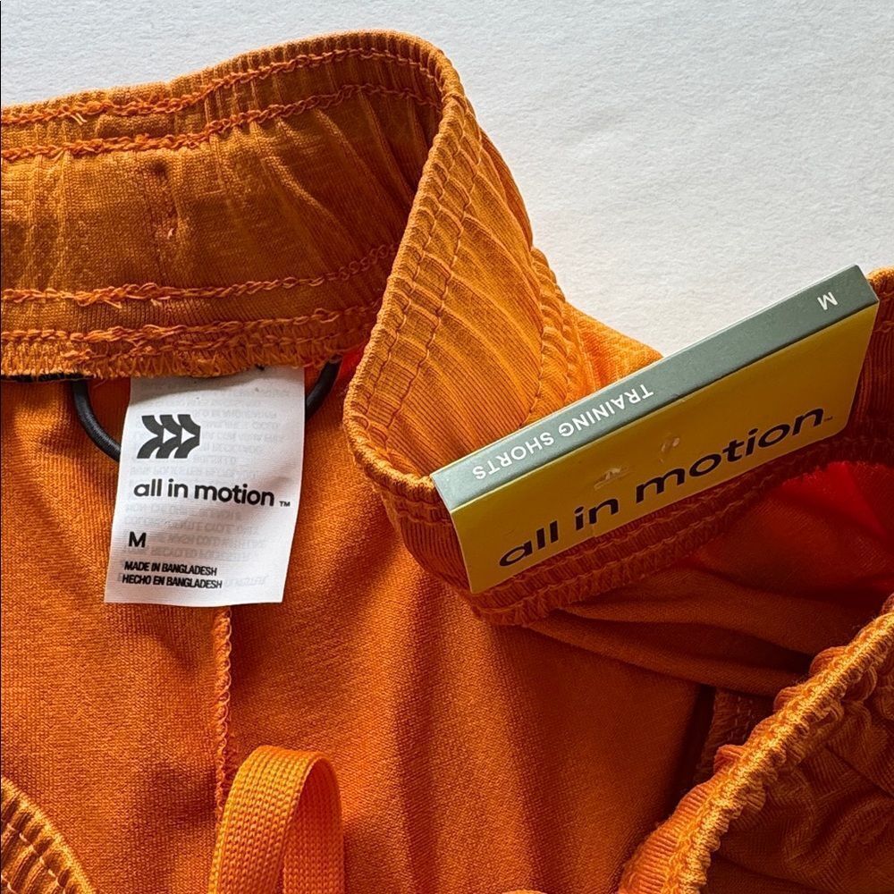 All in Motion Men's Orange Athletic Training Shorts Size Medium - Picture 3 of 5